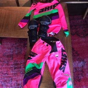 Youth MX Gear Jersey, Pants and Helmet.